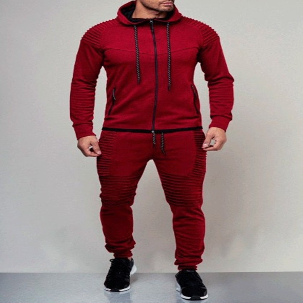 Men's Moto Style Hoodie Jogger Set