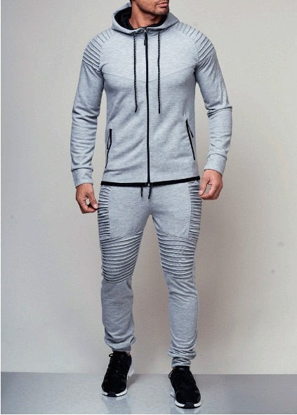 Men's Moto Style Hoodie Jogger Set